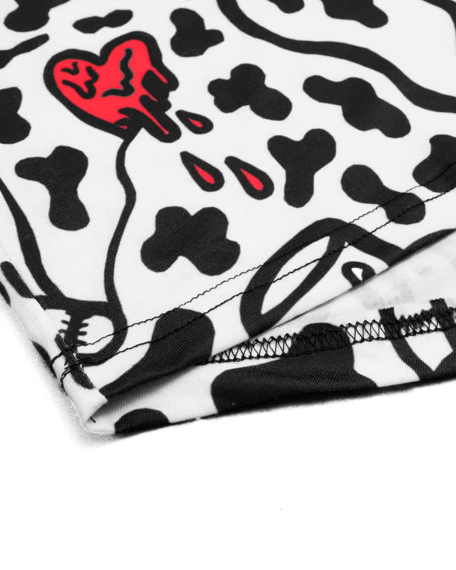 Squiggles Unisex Drop Tail & Long T-Shirt (White)